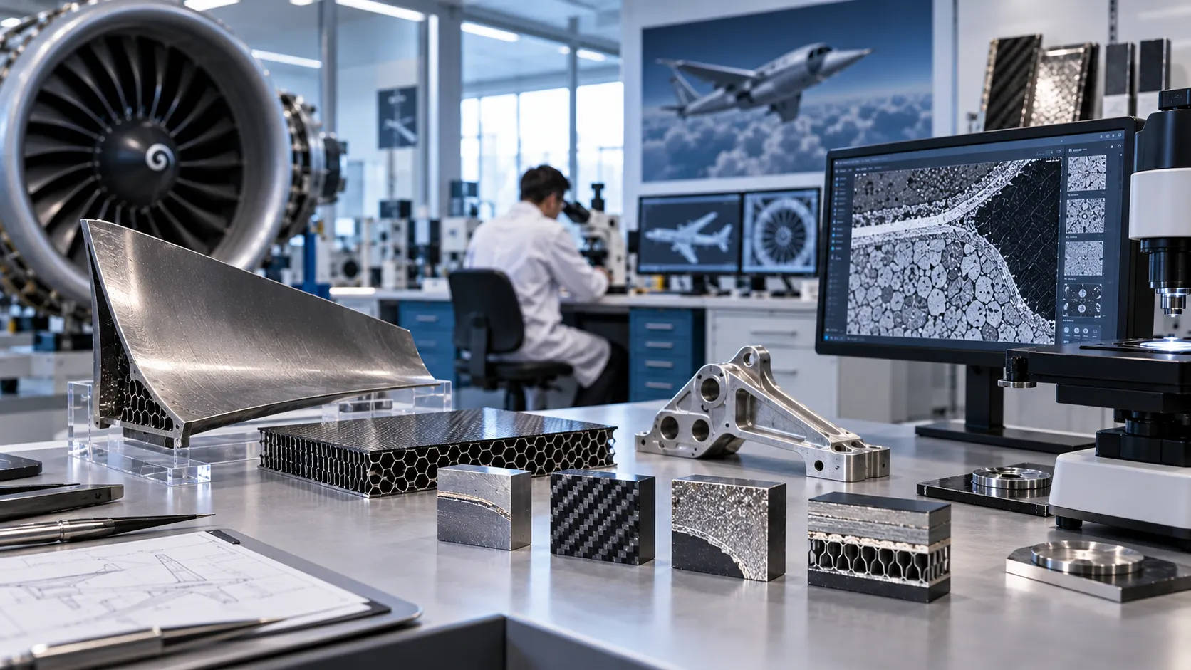 Aerospace materials testing lab for precision analysis