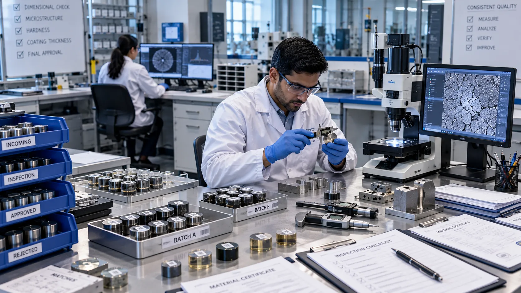 Industrial quality control metallography lab